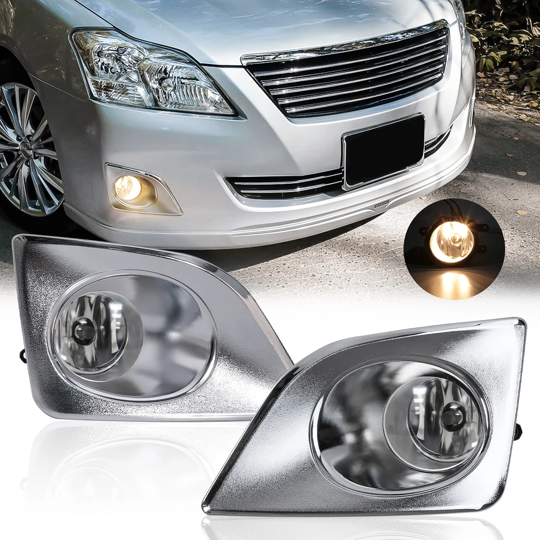 Car Fog Lamps For Toyota Premio 2010 2011 2012 2013 2014 2015 2016 2017 Halogen Kit Bumper Daytime Running Lights DRL Daylights