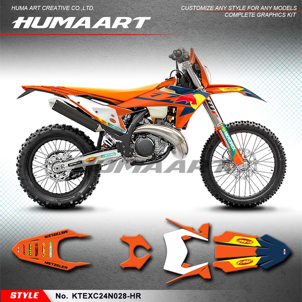 HUMAART Graphics Kit Wrap Design for KTM 150 250 300 350 450 500 EXC EXC-F XC-W XCW XCF-W 2024 2025, Refurbish,  KTEXC24N028-HR