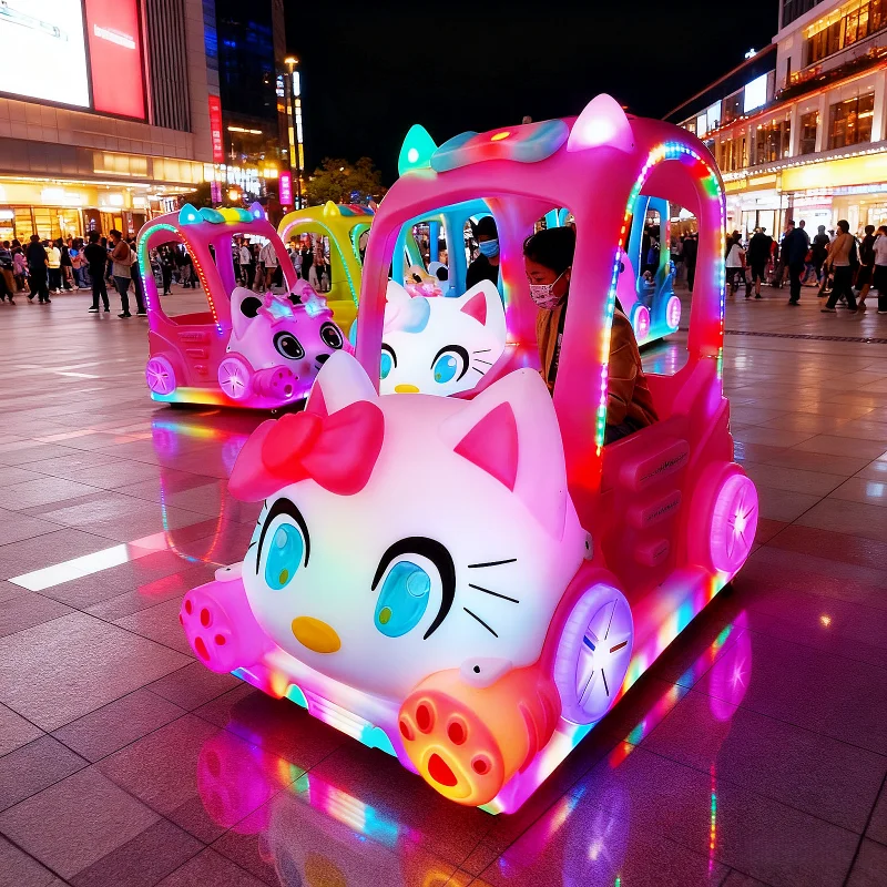 Coin Operated Kiddie Ride - รถยนต์ไฟฟ้าสำหรับเด็กเล่นกลางแจ้ง 24V พร้อมแบตเตอรี่ รถบั๊มพ์ไฟฟ้า รถบังคับวิทยุเรืองแสงสำหรับเด็ก สนุกสนาน
