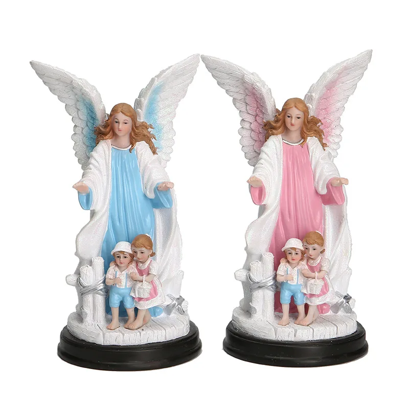 Cross-border supplier 24CM high classical pink and blue archangel ornament decorative birthday gift resin handicraft