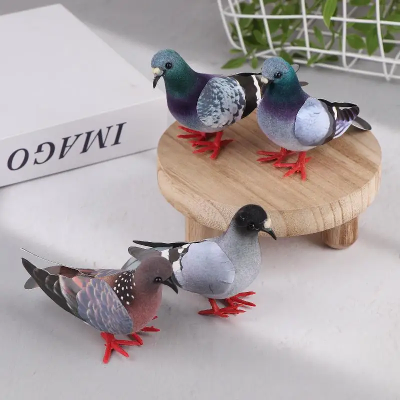 /KQM/Artificial Birds Simulation Grey Pigeon Dove Model Imitation Animal Party Wedding Supply Photography Props Home Decoration