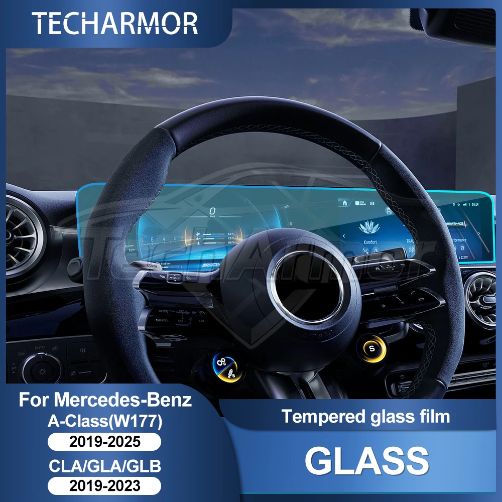 Auto-Schutzfolie aus gehärtetem Glas für Mercedes Benz W177 CLA GLA GLB Navigationsbildschirm-Schutzfolie Display-Innenausstattung Zubehör