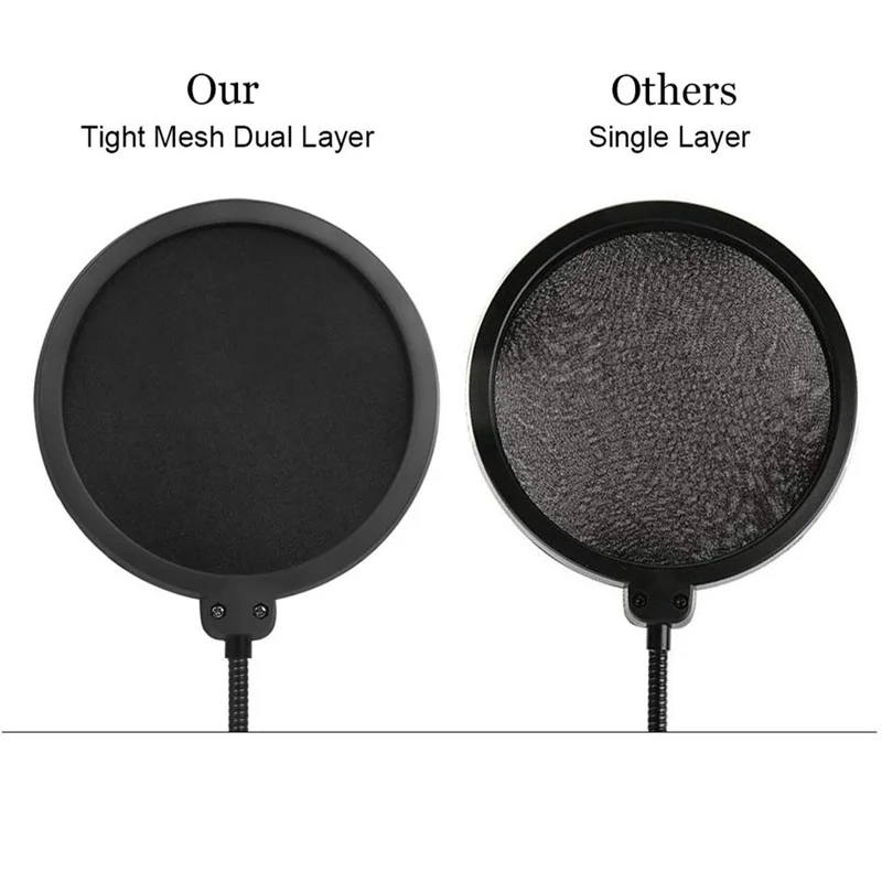 1 peça capa à prova de spray de metal preto + plástico microfone estúdio de gravação à prova de vento e anti-quebra capa de microfone