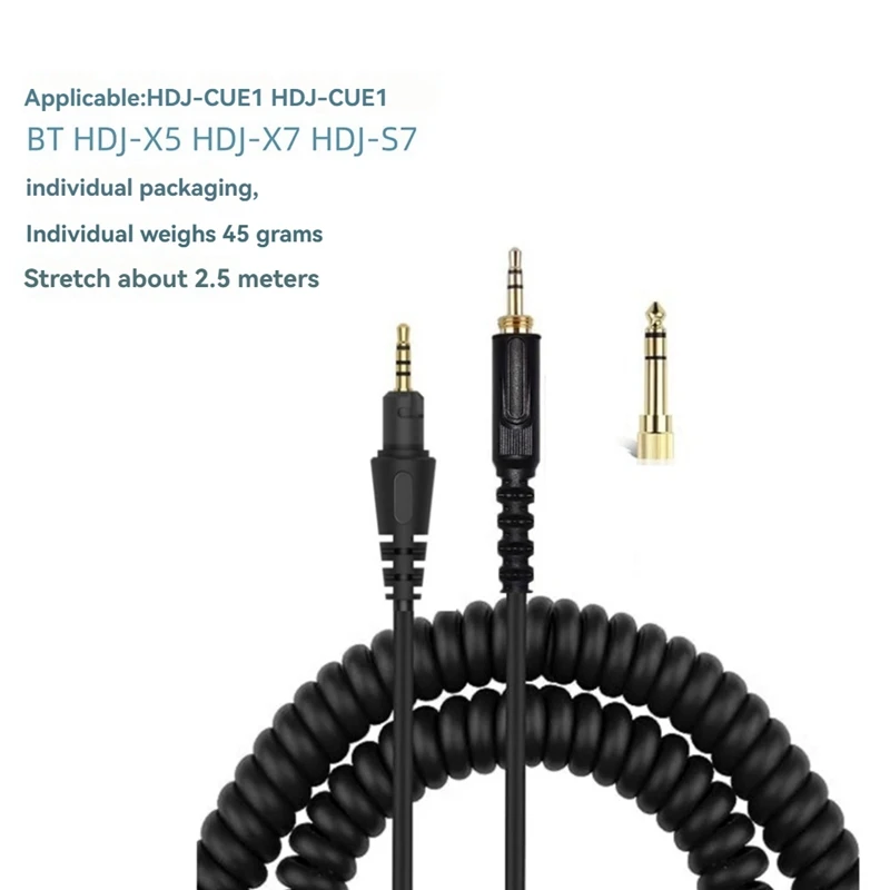 Replacement Headphone Cable Cord For Pioneer HDJ-CUE1/HDJ-CUE1BT/HDJ-X5/HDJ-X7/HDJ-S7 Gamings Headset Headphone