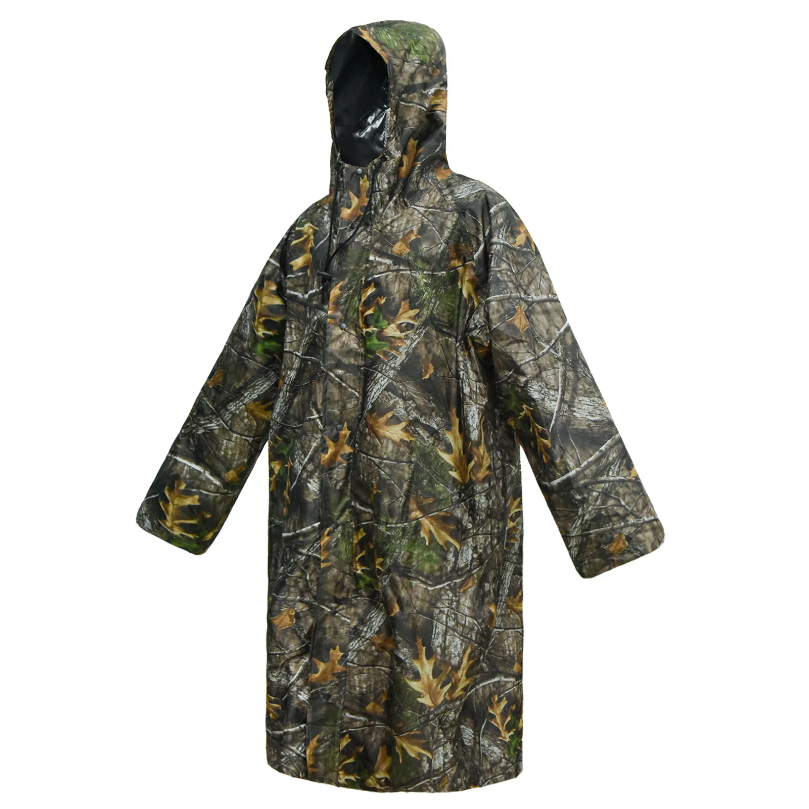 

Bionic Camouflage Hunting Fishing Raincoat Polyester Wear-Resistant PU Reflective Strip Adhesive Long Style Hiking Rain Cape