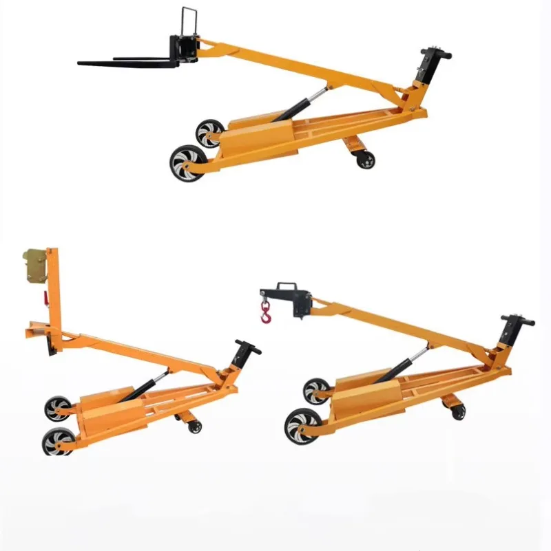 Customized Multi-Functional Electric Forklift For Carry Oil Drum Foldable Carrier Trolley Portable Forklifts With Hook