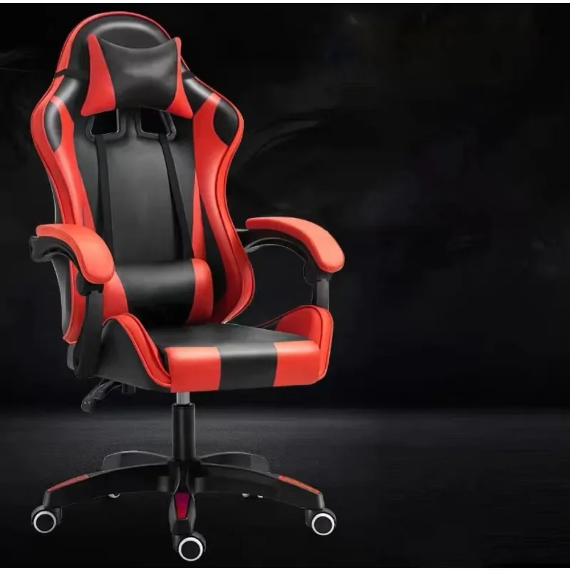 Silla ergonómica de respaldo alto, color negro, para jugadores de PC, ordenador y videojuegos.