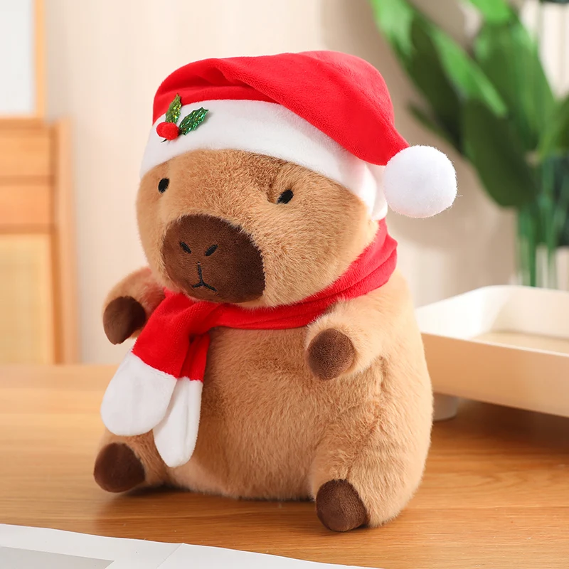 Christmas Capybara Plush Toys, Capibara Stuffed Animal Toys, Creative Chinese Character Blessings Christmas Decorations