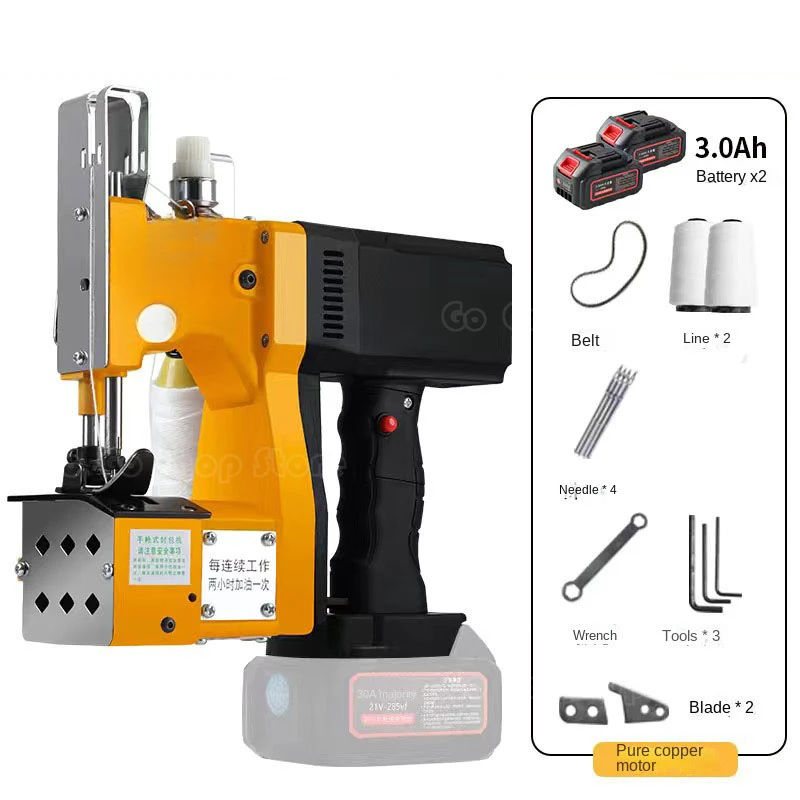 

Электрическая машина для запечатывания тканых пакетов емкостью 3,0 Ач, машина для запечатывания текстильной промышленности, ручная швейная машина с литиевой батареей
