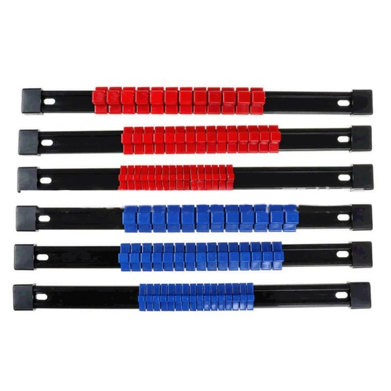 6Pcs Buchse Fach Rack Halter Metric SAE 1/4 "3/8" "Rot Blau Halter DropShipping