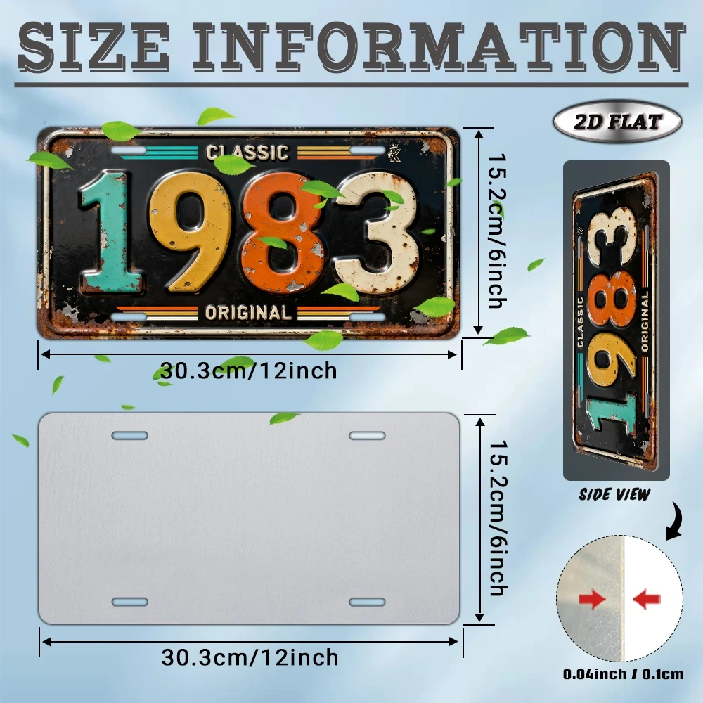 2D Flat - 【2D Flat】 2D Flat - [2D Flat], 2D Plane, 1pc, Vintage Metal Aluminum Decorative Sign (12×6 Inches), 1983 Classic Retro