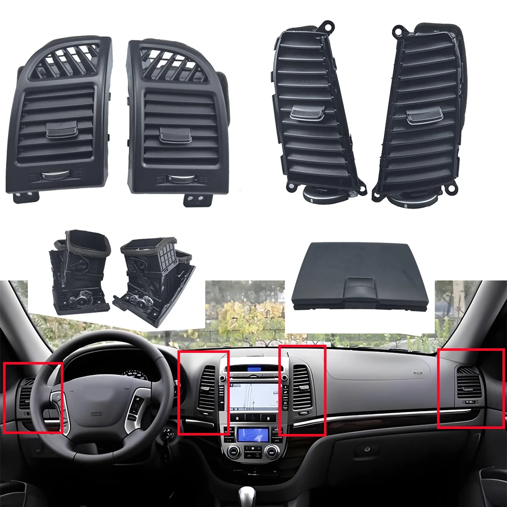YAOCAISS-2Front row 2/4pcs For Hyundai Santa fe 2006-2012 Dashboard air conditioning vent interior AC panel air condition grille