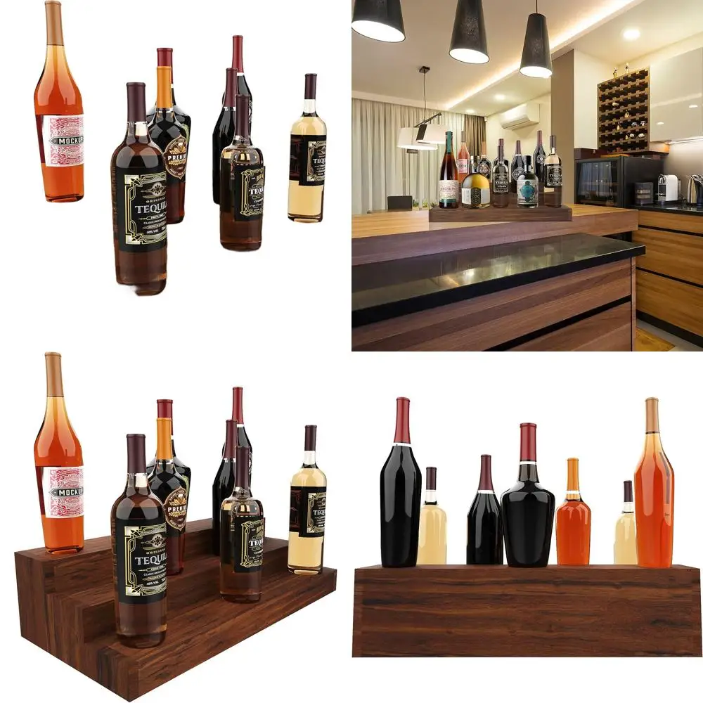 

24 3-уровневых деревянных стеллажа для спиртных напитков, вмещает 18 бутылок, отделка темного ореха, простая сборка без сборки