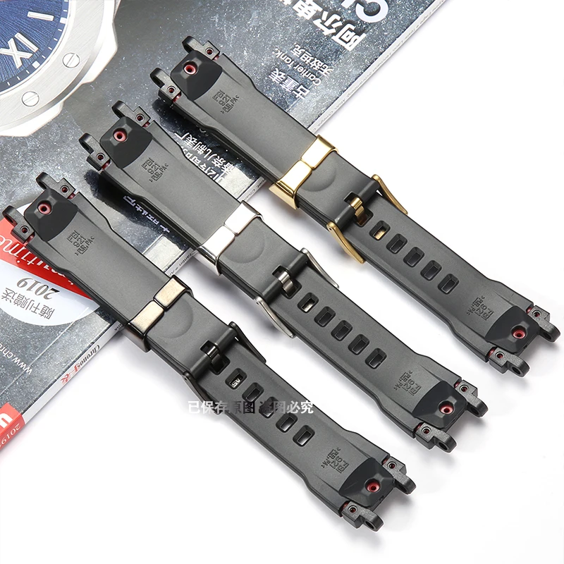 Watch Accessories Strap Suitable for Casio MTG-B1000 G1000 Watch Band Solid Steel Linker Rubber Men's Pin Buckle Bracelet