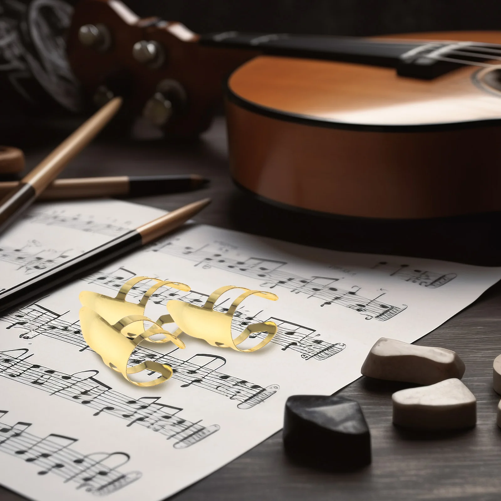 

9Pcs Stainless Steel Finger Picks Universal Fit Metal Thumb Picks Pack for Guitar Bass Acoustic Electric Mandolin Instruments