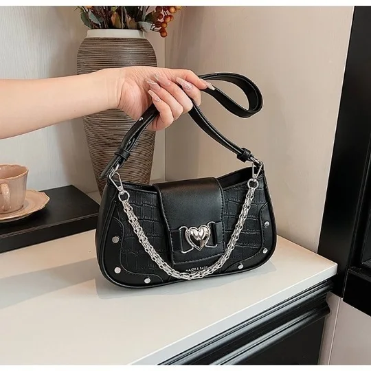 

Bag New Women's Love Square Premium Korean Edition Texture Handheld Shoulder Handbags For Women Niche Girls Crossbody Party