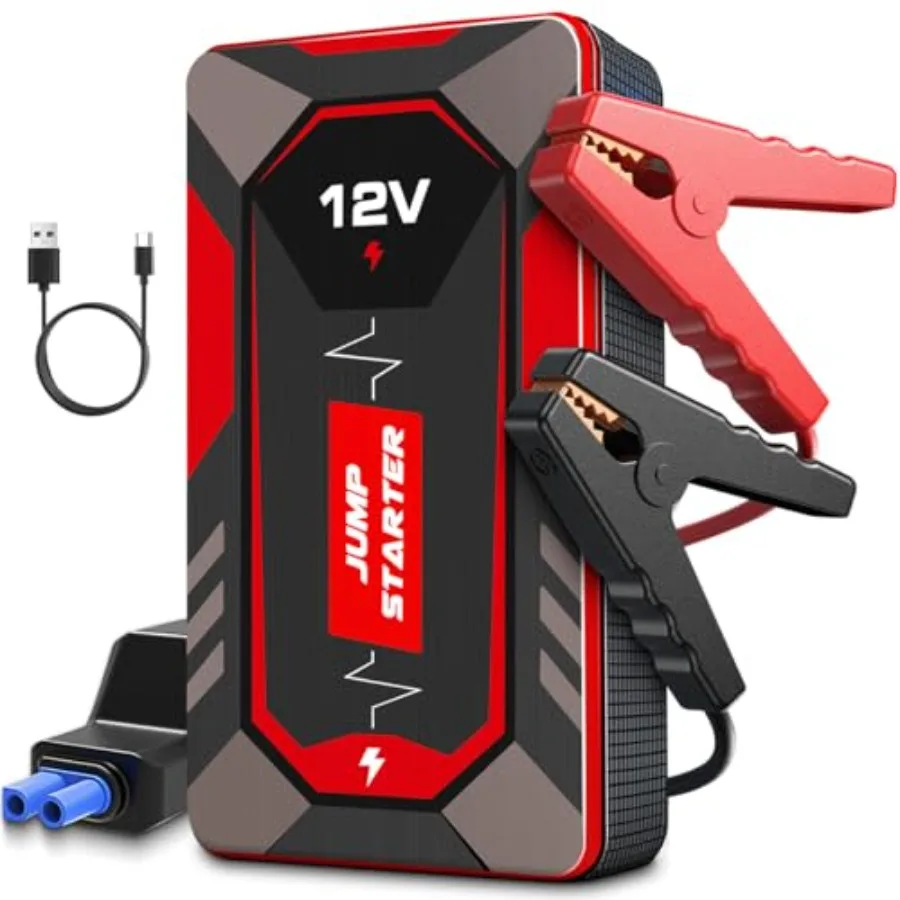 

Portable 12V Jump Starter with 3000A Peak Current for Reliable Vehicle Battery Boosting: Ideal for Emergency Use in Cars Trucks