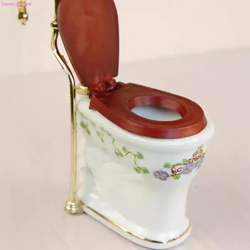 D0JC Miniature Ceramic Evalet Dollhouses Bathroom Accound