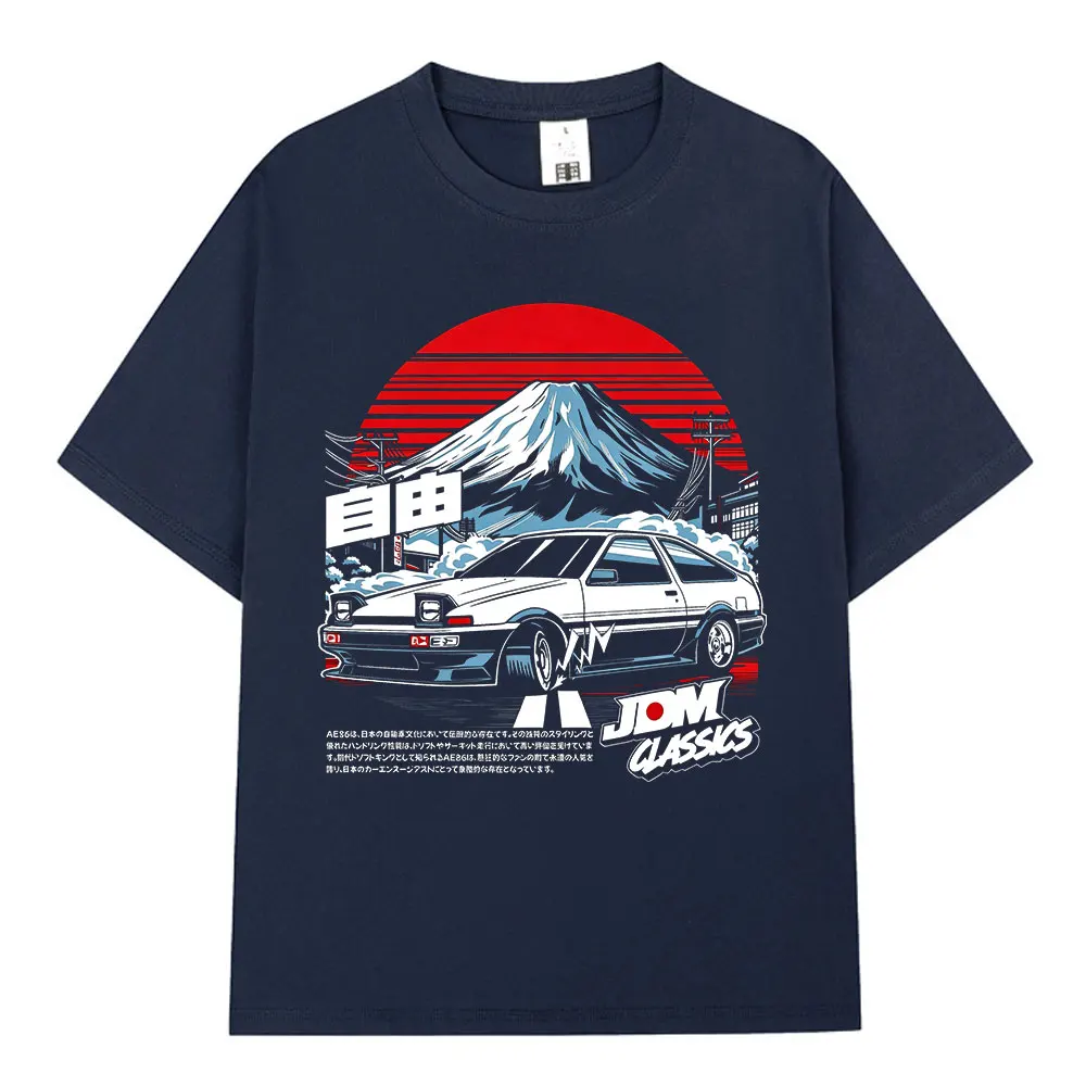 Anime Initial D Drift AE86 Takumi Fujiwara Tofu Shop JDM Car T Shirts Men Women Clothing Fashion Cotton Short Sleeves T-Shirts