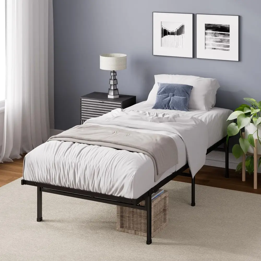Base de Cama Individual de Acero Elias con Soporte para Colchón y hasta 11 Patas para Mayor Estabilidad y Espacio de Almacenamiento