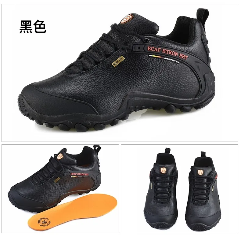 Мужская кожаная походная обувь, дышащая, нескользящая, износостойкая спортивная обувь, уличная походная обувь для беговых походов