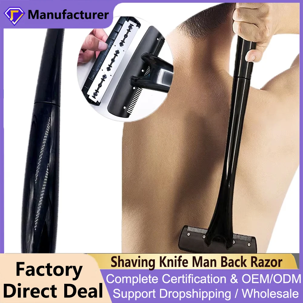 Shaving Knife Man Back Razor Shaver Groomer Full Body Hair Removal Trimmer Waterproof Rustproof Durable Long Handle