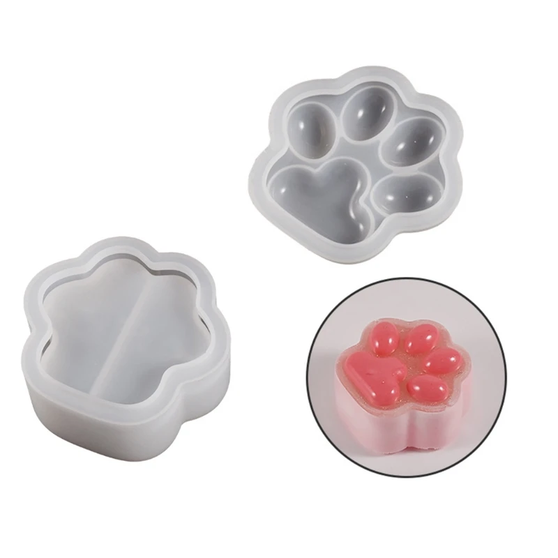 Cat Paw Storage Box Silicone Molds 3D Epoxy Resin Mold Crafts Making Supplies C1FC