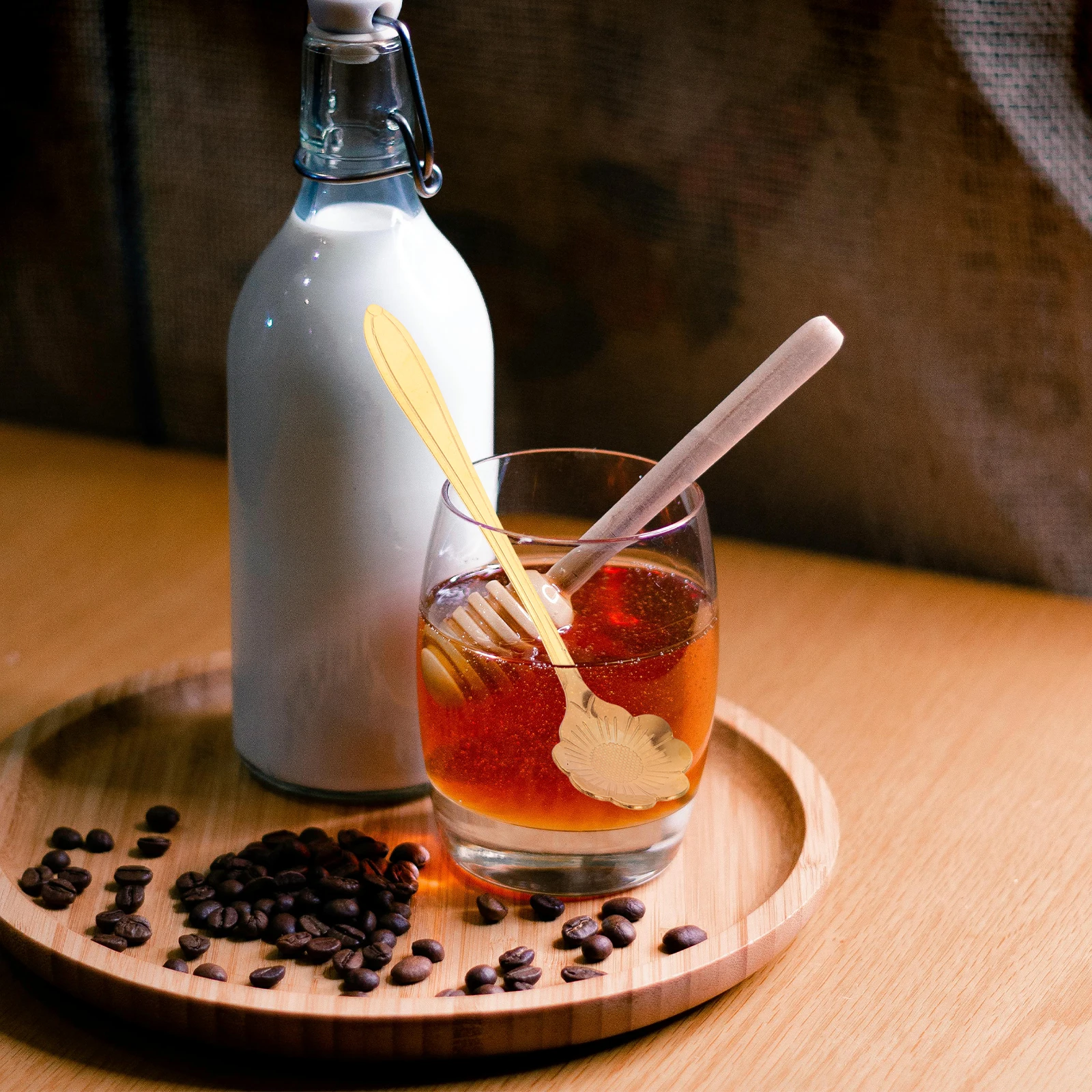 

4Pcs Elegant Coffee Spoon Stainless Steel Flower Shaped Unique Sugar Dessert Mixing Spoons for Tea Party Dining Kitchen Utensil