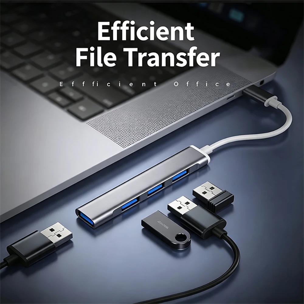 USB-Hub 3.0 Typ C 3.0 4-Port-Multi-Splitter-Adapter OTG für Xiaomi Lenovo Macbook Pro 13 15 Air Pro PC Computerzubehör – Detail 9