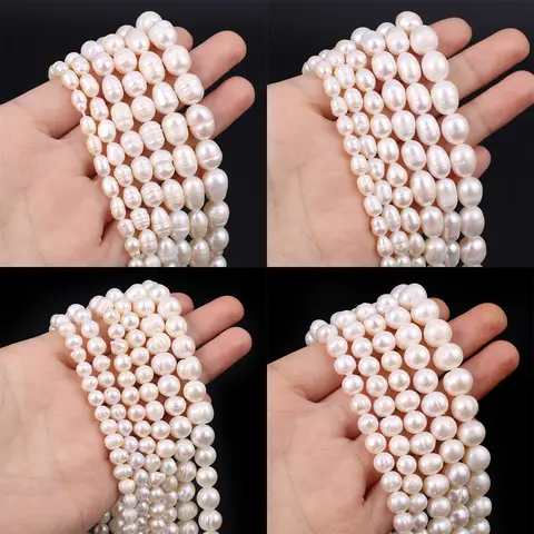 천연 담수 진주 비즈 쌀 둥근 모양 격리 보석에 대한 느슨한 페르시 DIY 팔찌 목걸이 액세서리 선물 만들기
