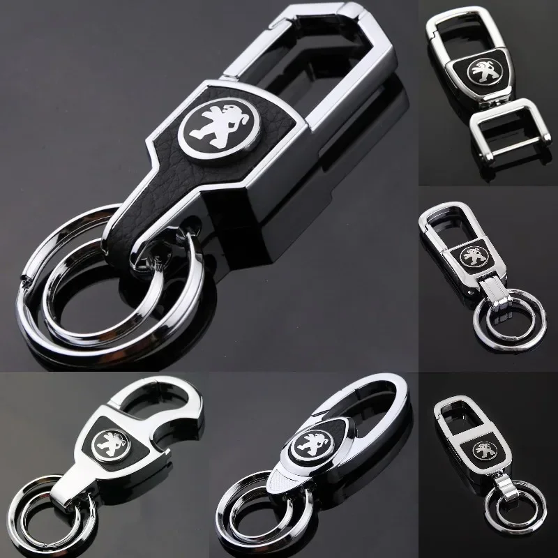 

Metal Car Keychain Key Rings Holder for Peugeot 307 206 208 3008 Rifter RCZ 207 301 308 5008 2008 508 106 107 407 Accessories