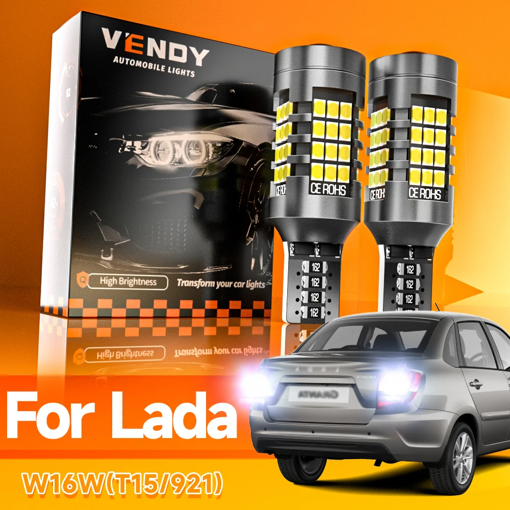 2pcs LED Reverse Light Blub Backup Lamp W16W T15 921 Canbus No Error For Lada Granta 2191 2192 2194 Kalina 2 2194 Vesta XRAY