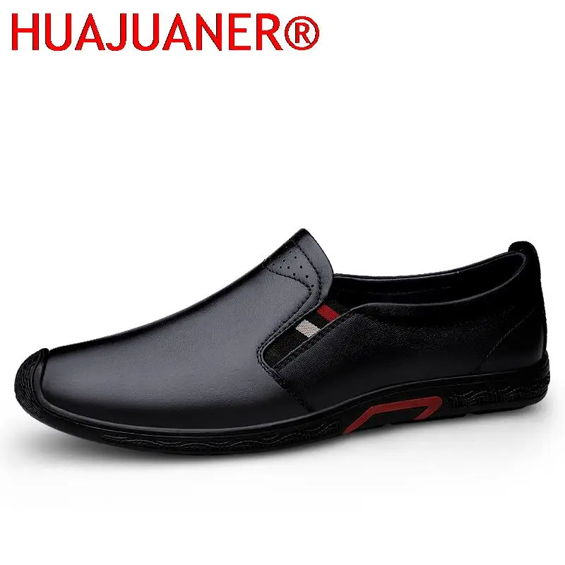 Leather Mens Loafers Brand Business Adulto Flats Men's Casual Driving Shoes Slip On Genuine Leather Boat Shoes For Men Moccasins