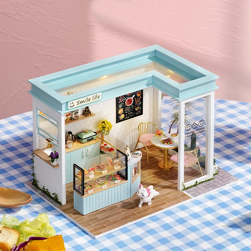 DIY Miniature Doll House 3D Puzzle Building Assembly Kit For Making Room Toys Home Bedroom Decorations With Furniture DollHouses