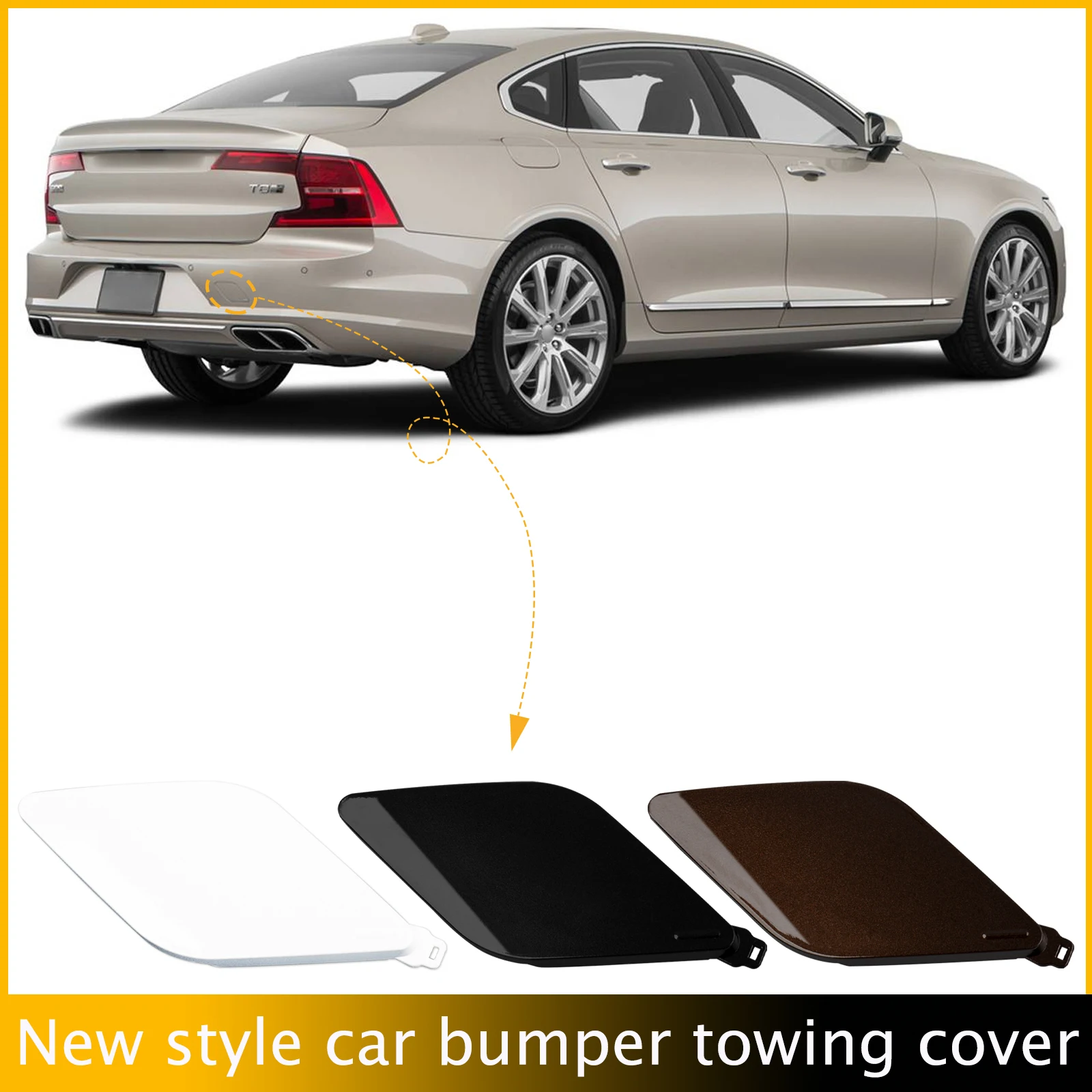 

Rear Bumper Tow Hook Cap Towing Eye Cover For VOLVO S90 2017-2019 31383298 398400101 Right Passenger Side