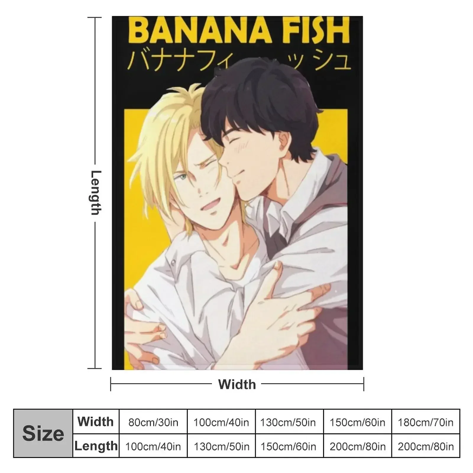 Ash and Eji - Banana Fish Throw Blanket Flannel Fabric Blankets For Bed Blankets