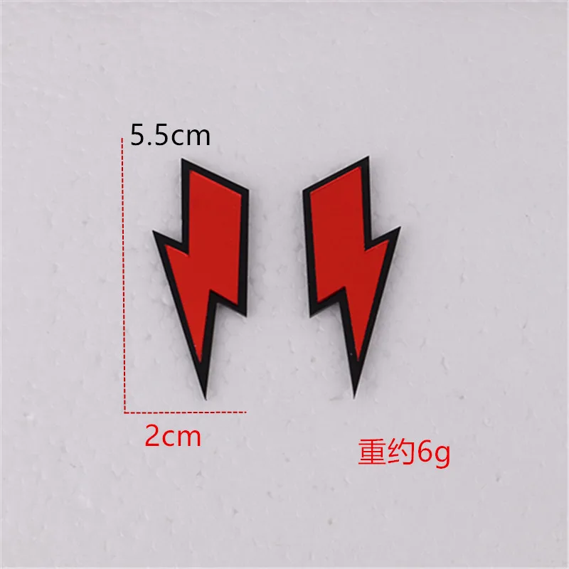 HipHop Gold Color Mirrored Lightning Stud Earrings for Women Trendy Colorful Acrylic Flash Lightning Earrings Party Jewelry Gift