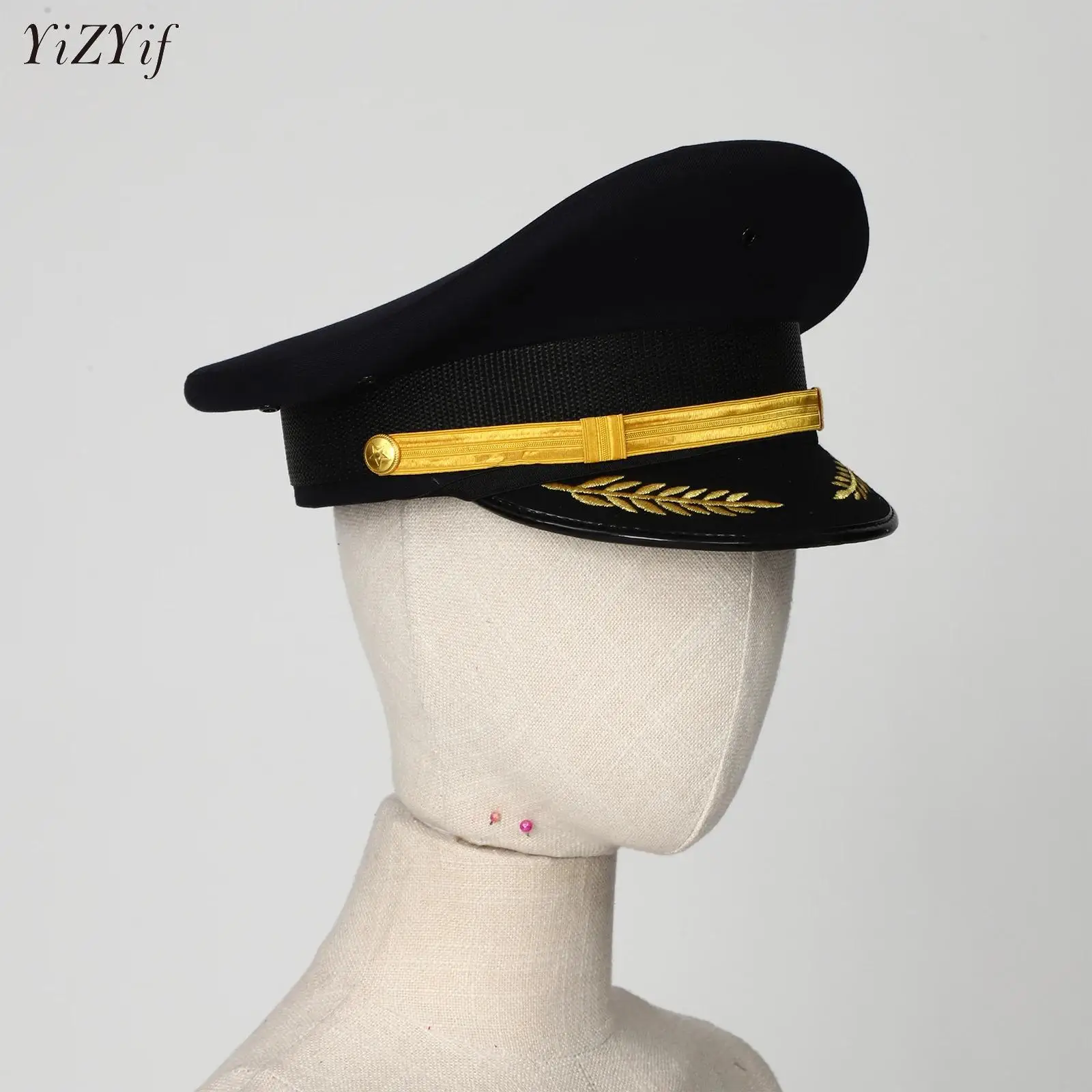 

Men Yacht Captain Hat Navy Sailor Ship Cap for Halloween Boat Captain Role Play Costume Accessories Hat Women Military Hats Cap