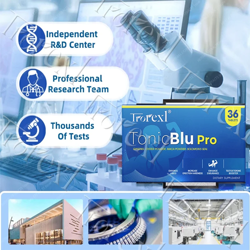 Trorexl-TonicBlu Pro - حبوب زرقاء لطاقة Rock-Hard، معزز حجم الصوت، الجينسنغ المحار الطبيعي لأفضل فوائد