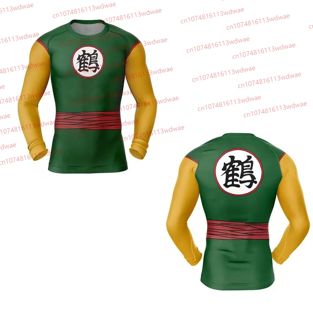 

Dragon Ball Z Tien Cosplay Costume Men Compression Shirt Anime Long Sleeve Gym Fitness Tops Superhero Training T Shirt