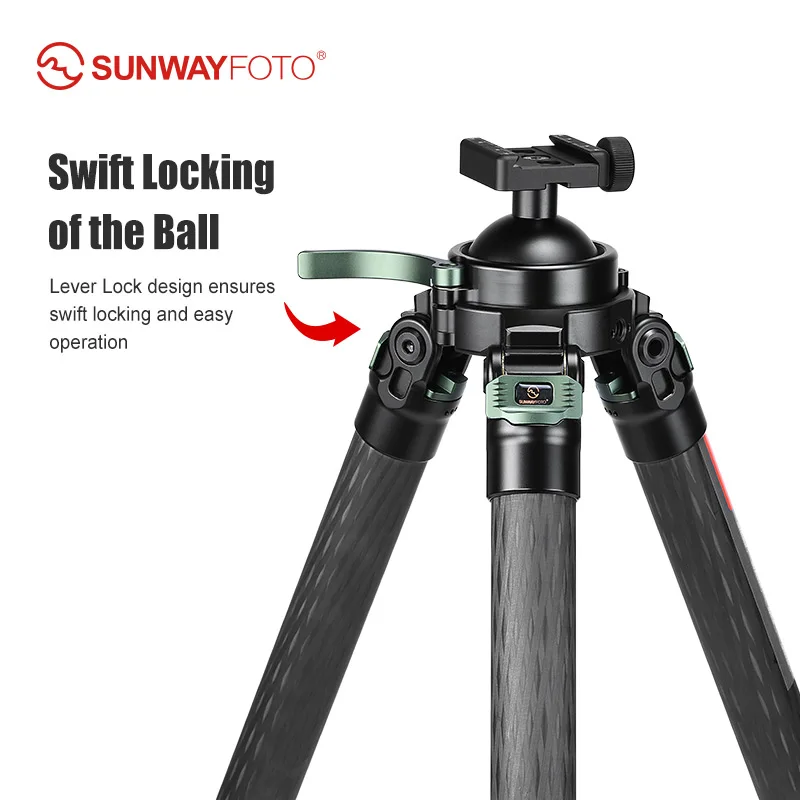 SUNWAYFOTO T3640CS Hunting Tripod for Shooting Rifle Stand Carbon Fiber