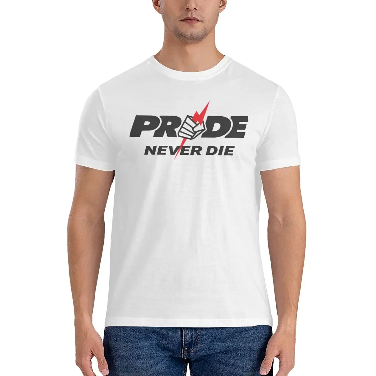 PRIDE NEVER DIE Men's T Shirt Pride Funny Tees Short Sleeve Crewneck T-Shirt 100% Cotton Clothes heavyweight Round Collar man