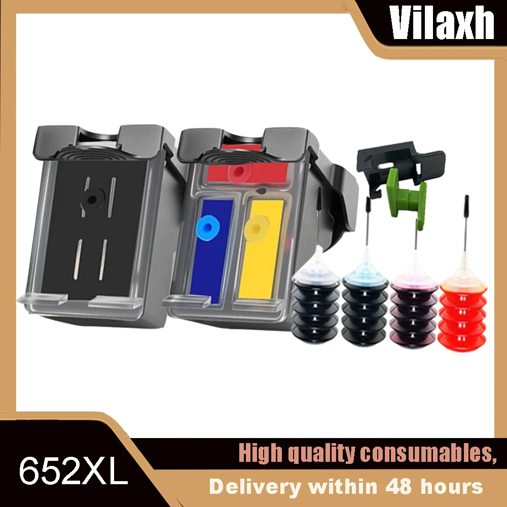 Cartucho de Tinta Compatible con HP 652 652XL, Repuesto para Modelos Deskjet 1115 1118 2135 2136 2138 3635 3636 3638 3838 3835