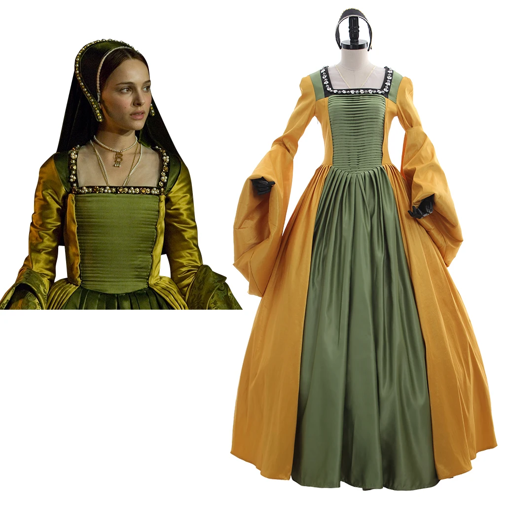 

The Other Boleyn Girl Anne Mary Dresses Tudor England Women Dress Party Medieval Dancing Ball Gown Drama Performance