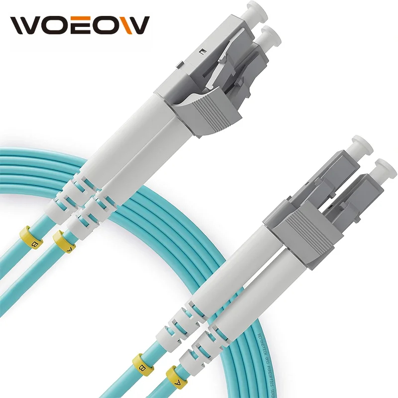 WoeoW OM3 Fiber Optic Patch Cable (Carrier grade) LC UPC to LC UPC Duplex 3.0mm 50/125μm 100Gbps Multimode Riser (LSZH)