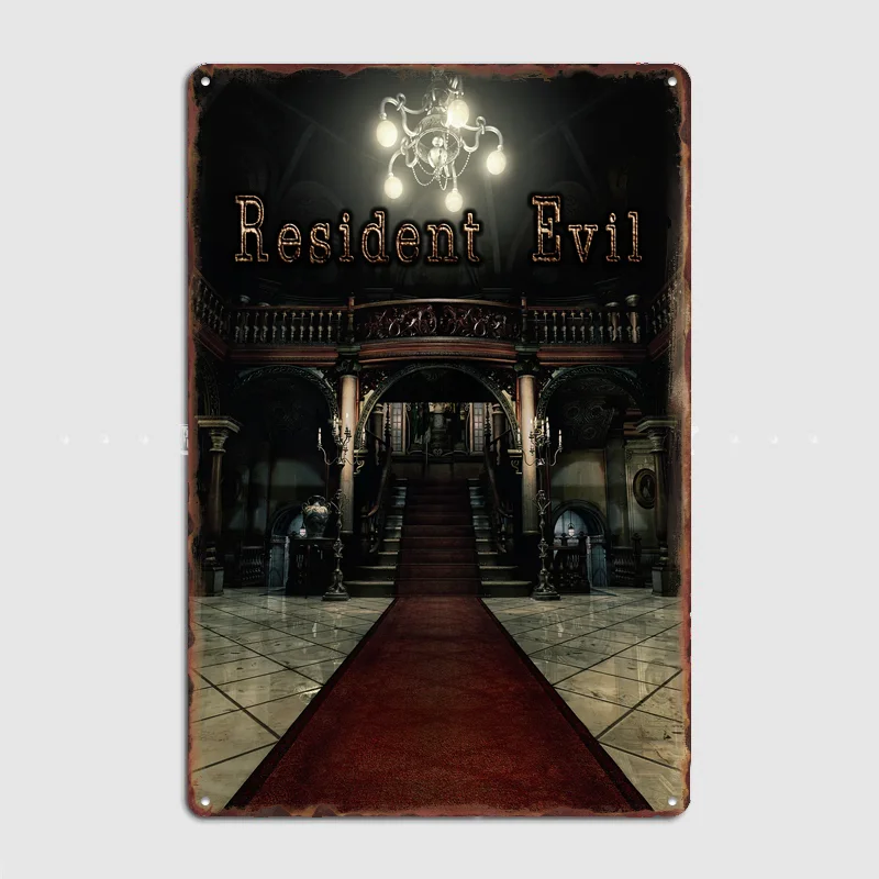 Resident Evil Remake Poster Metal Sign Custom Bedroom Room Decor Home Wall Decor Posters Indoor Wall Decoration