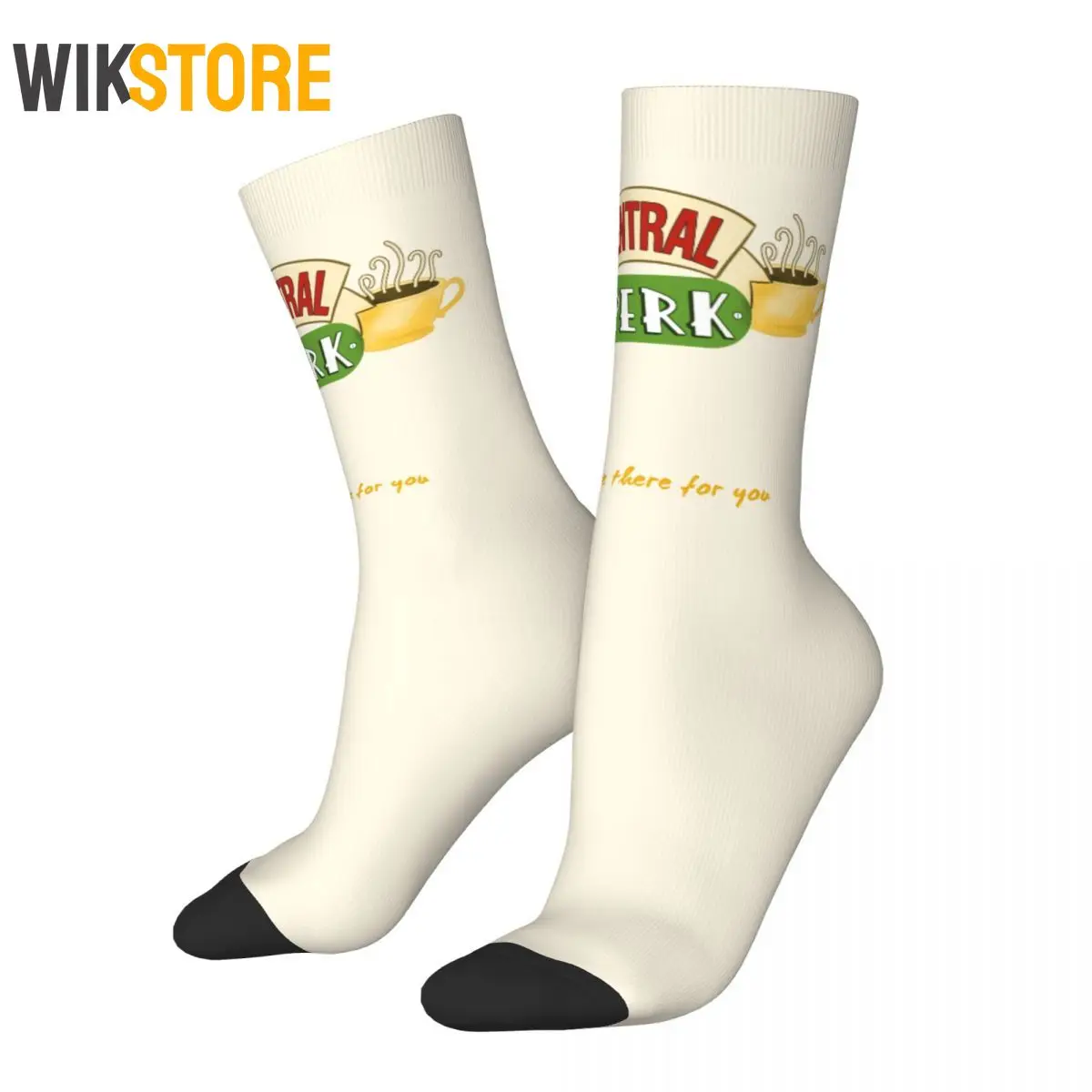 Calcetines de baloncesto para hombre y mujer, medias de tubo medio, transpirables, de serie de TV clásica, informales, Central Perk Friends