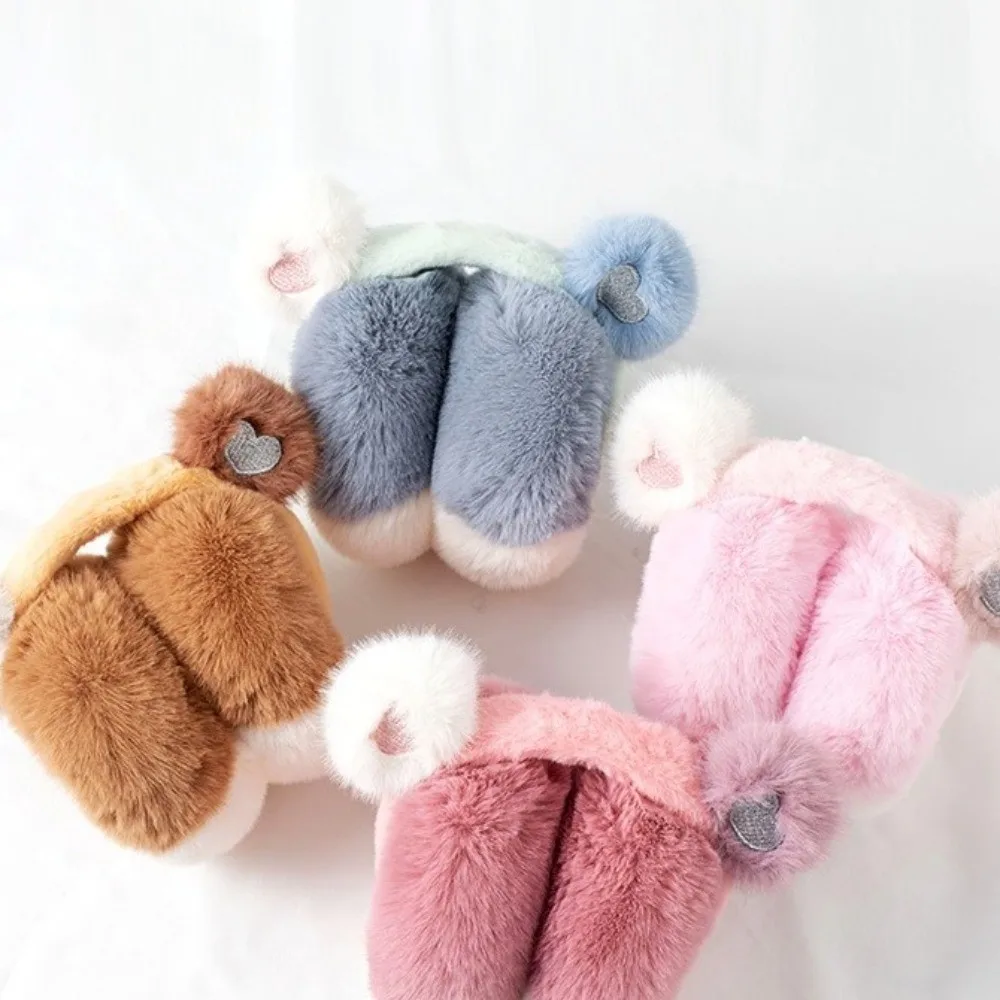 هدايا الحب القلب الشتاء غطاء للأذنين Coldproof طوي فو هوب عقال أدوات دافئة حماية آذان الدب رقيق غطاء للأذنين #4