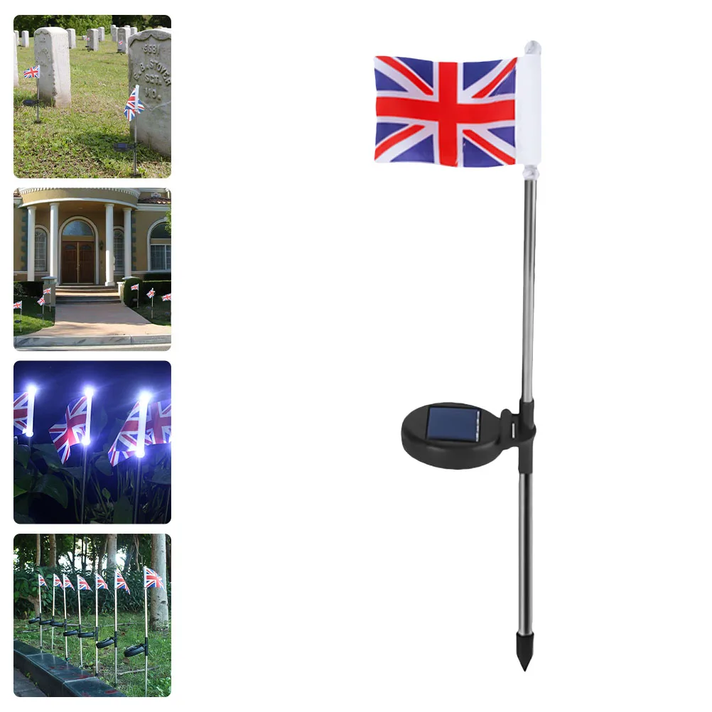 

1Pcs LED Solar Light National Flag Lawn Lamp Waterproof Decorative Garden Lighting Outdoor LED Solar Light Ground Lamp
