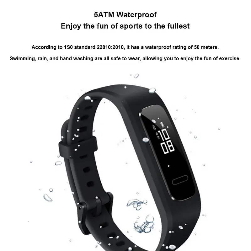 Huawei Band 4e Smart Band Heart Health, Sleep, Blood Oxygen Saturation Monitoring, USB Plug-and-Charge, Running Pedometer